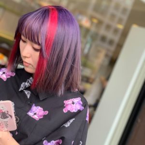 福岡 春日 大野城 筑紫野 美容室 美容院 市 ART of hair アートオブヘアー カット カラー オージュアトリートメント ピンク アメジスト ツートンカラー ブリーチ 派手髪