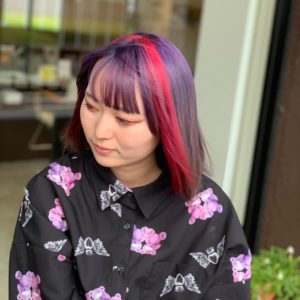 福岡 春日 大野城 筑紫野 美容室 美容院 市 ART of hair アートオブヘアー カット カラー オージュアトリートメント ピンク アメジスト ツートンカラー ブリーチ 派手髪