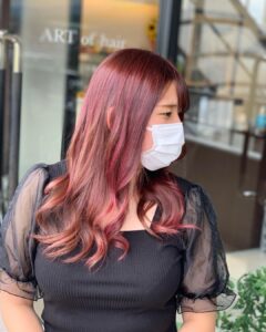 セミロング カラー ハイライト 外国人風 デザインカラー 外国人風デザインカラー 福岡 春日 春日市 大野城 大野城市 筑紫野 筑紫野市 太宰府 太宰府市 美容室 美容院 ヘアサロン ARTofhair ART of hair アートオブヘアー アートオブヘア