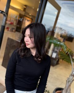 毛先デジタルパーマ 酸性ストレート 髪質改善トリートメント セミロングヘア 福岡美容室 美容室 美容院 女性 髪型 ヘアサロン ARTofhair ART of hair アートオブヘアー アートオブヘア