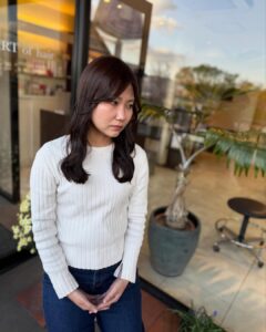 コテ巻き風 デジタルパーマ パーマ 女性 髪型 セミロングヘア 春日市美容室 福岡美容室 大野城美容室 福岡 南福岡 春日 春日市 大野城 大野城市 筑紫野 筑紫野市 美容室 美容院 ヘアサロン ARTofhair ART of hair アートオブヘアー アートオブヘア 春日市パーマ