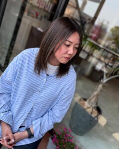 酸性ストレート 髪質改善トリートメント セミロングヘア 福岡美容室 美容室 美容院 女性 髪型 ヘアサロン ARTofhair ART of hair アートオブヘアー アートオブヘア