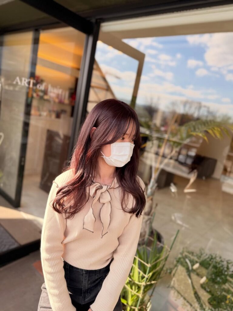 ノンブリーチダブルカラー milbon ミルボン ヘアカラー セミロングヘア 女性 福岡 春日 春日市 大野城 大野城市 筑紫野 筑紫野市 太宰府 太宰府市 美容室 美容院 ヘアサロン ARTofhair ART of hair アートオブヘアー アートオブヘア 近くの美容室