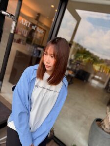 酸性ストレート 髪質改善トリートメント セミロングヘア 福岡美容室 美容室 美容院 女性 髪型 ヘアサロン ARTofhair ART of hair アートオブヘアー アートオブヘア