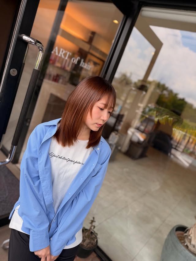 酸性ストレート 髪質改善トリートメント セミロングヘア 福岡美容室 美容室 美容院 女性 髪型 ヘアサロン ARTofhair ART of hair アートオブヘアー アートオブヘア
